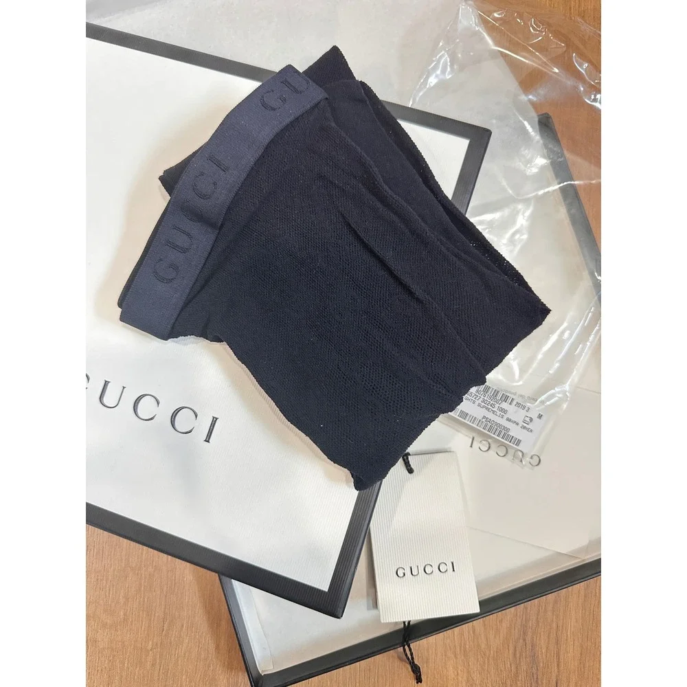 Gucci GG Supreme Mesh Tights Black First Edition 465727 Italian Hosiery M